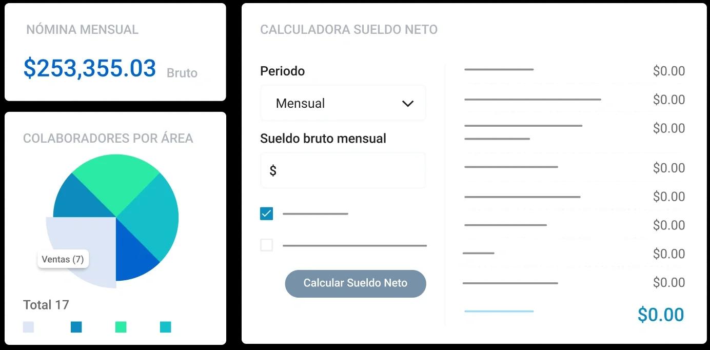 Calculadora de sueldo neto integrando datos de colaboradores para planificar contrataciones en pymes